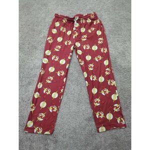 The Flash Sleep Pants Mens Large Red Allover Print Pull On Drawstring‎
